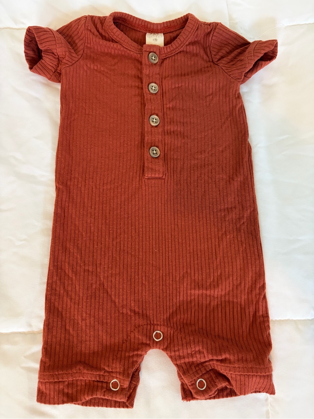kate quinn Rust Ribbed Henley One-Piece